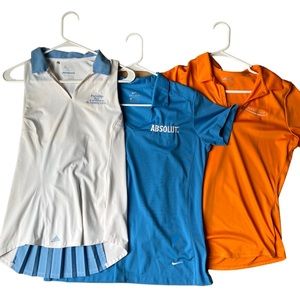 Woman’s golf tee bundle, 2 Adidias, Nike dri fit